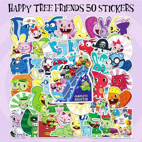 Happy Tree Friends ステッカー 50枚セット PVC 防水 シール ハッピーツリーフレンズ HTF ハピツリ アニメ ホラー キャラクター グッズ
