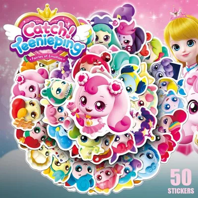 キャッチ!ティニピン ステッカー 50枚セット PVC 防水 シール 大量 3D CG アニメ キャラクター グッズ 韓国 子供 キッズ 幼児 英語 学習 教育