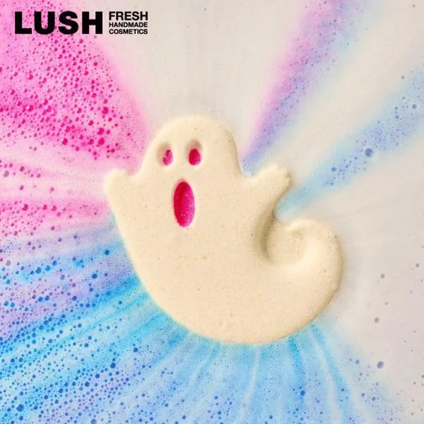 LUSH ゴースティー バスボム 入浴剤 ハロウィン 数量限定 ギフト プレゼント おばけ かわいい パチパチ 音 フルーティー 香り お風呂 保湿 癒やし ラッシュ 公式