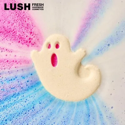 LUSH ゴースティー バスボム 入浴剤 ハロウィン 数量限定 ギフト プレゼント おばけ かわいい パチパチ 音 フルーティー 香り お風呂 保湿 癒やし ラッシュ 公式