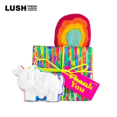 公式 LUSH サンキュー ギフト 入浴剤 バスボム バスギフト 詰め合わせ 泡風呂 ラメ入り ボディケア 誕生日 プチギフト 子供 女性 プレゼント ラッシュ