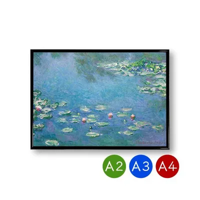 A2/A3/A4ポスター (クロード・モネ) 睡蓮 マットコート/半光沢紙 インテリア アートポスター リラックス 景色 花
