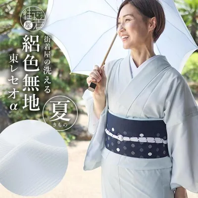 洗える 夏 着物 夏きもの 絽 色無地 白藍色 M L 日本製 セオアルファ 東レ セオα 仕立て上がり プレタきもの 絽着物 着物 きもの 盛夏 夏