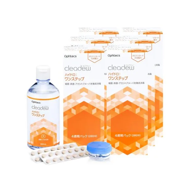 【 6箱 】クリアデュー ハイドロワンステップ (旧商品名:クリアデュー ファーストケア) 360ml 中和錠入り コンタクト 洗浄液 潤い成分配合でリニューアル