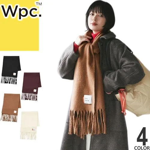 Wpc. マフラー ストール ONDOO ボリュームフリンジマフラー NA001 レディース メンズ かわいい 大判 厚手 ブランド おしゃれ 無地 大きめ 秋 冬 黒 ブラック