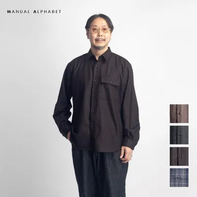 マニュアルアルファベット MANUAL ALPHABET ウールチェック シャツ 日本製 メンズ