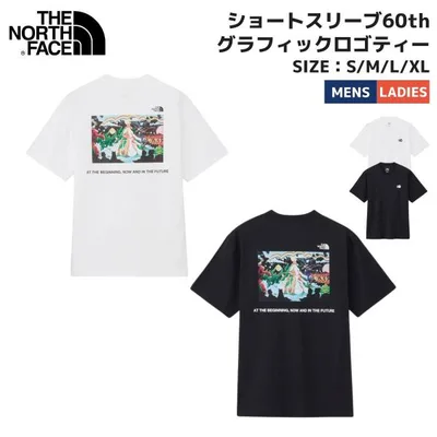ザ・ノース・フェイス THE NORTH FACE ショートスリーブ60th グラフィックロゴティー ユニセックス ブラック ホワイト Tシャツ アートワーク コットンT NT82646