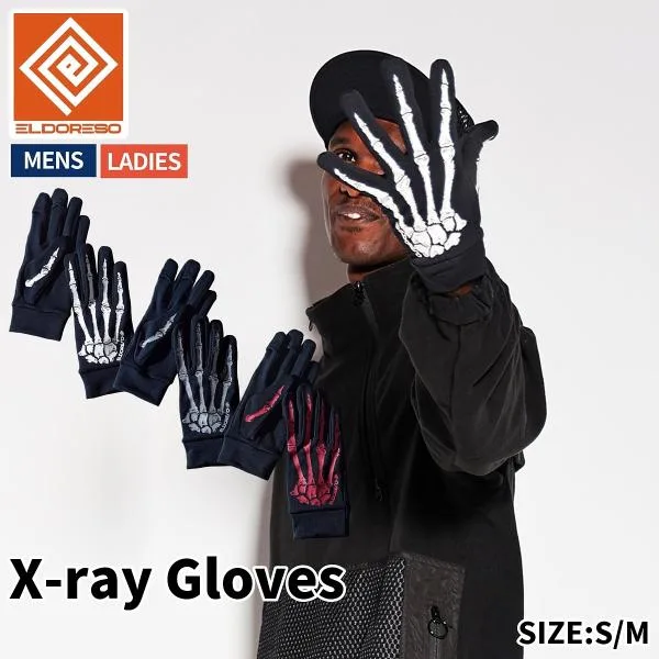 エルドレッソ ELDORESO X-ray Gloves メンズ レディース ユニセックス スポーツ 小物 手袋 ランニンググローブ 吸水速乾 指先スリット E7905026