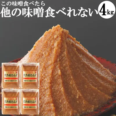 味噌 化学調味料無添加味噌 手作り味噌 小分け お試し グルテンフリー ヴィーガン 1kg袋4個 4kg