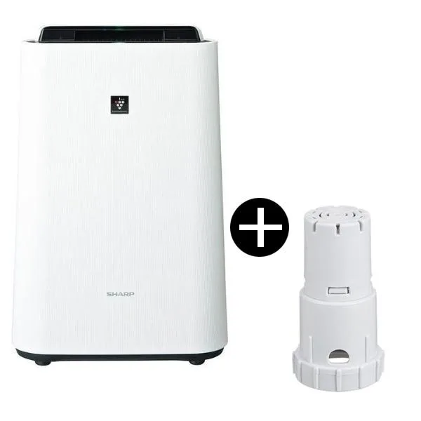 加湿空気清浄機 シャープ KC-T50-W プラズマクラスター7000 ホワイト系 SHARP (畳数23畳 / 加湿14畳まで) + SHARP FZ-AG01K1 Ag+イオンカートリッジ 新生活