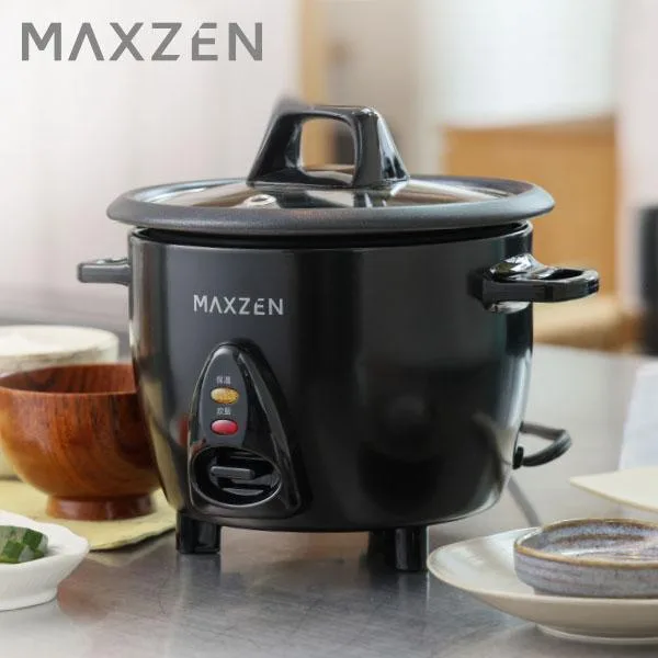 期間限定ポイント5倍! 炊飯器 3合炊き 一人暮らし用 MAXZEN MRC-TX301-BK 二人暮らし 自動保温 ミニ炊飯器 キッチン家電 炊飯ジャー ブラック 新生活