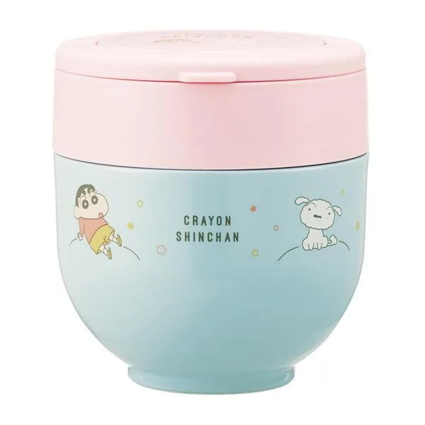 スケーター LDNO6AG クレヨンしんちゃん パステルスター 保温弁当箱 (丼ぶり型 540ml 2段 ランチジャー 折りたたみハンドル付 抗菌)