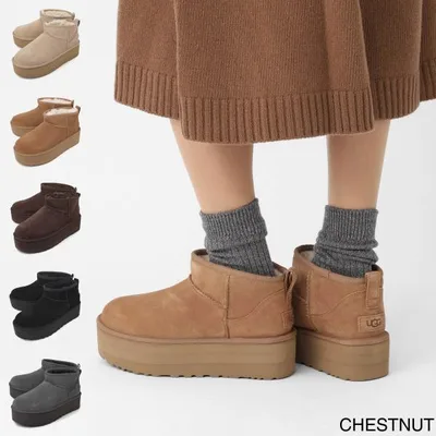 アグ UGG ブーツ CLASSIC ULTRA MINI PLATFORM ムートンブーツ レディース 1135092-sand