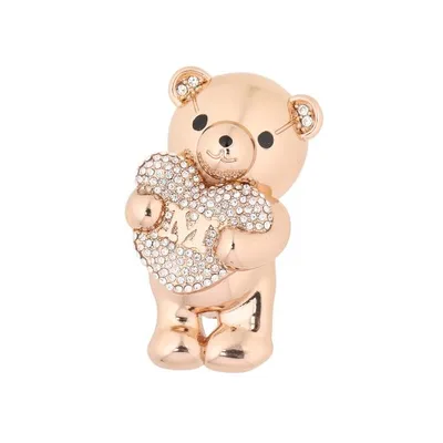 マックスマーラ Max Mara ブローチ SHINY シャイニー クリスタル Mロゴ ベア 熊 TEDDYBROOCH ピンバッジ ゴールド レディース
