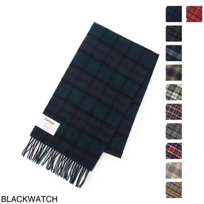 バブアー Barbour マフラー BARBOUR TARTAN LAMBSWOOL チェック柄 フリンジ ラムズウール メンズ レディース usc0001ny91-blackwatch