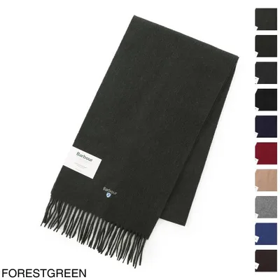 バブアー Barbour マフラー BARBOUR PLAIN LAMBSWOOL SCARF 無地 ワンポイントロゴ ラムズウール メンズ レディース usc0008gn89-forestgreen