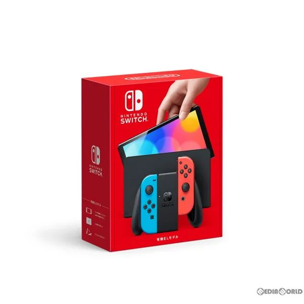 『中古即納』{Switch} (本体)Nintendo Switch(有機ELモデル) ニンテンドースイッチ Joy-Con(L) ネオンブルー/(R) ネオンレッド(HEG-S-KABAA) 任天堂 (20211008)