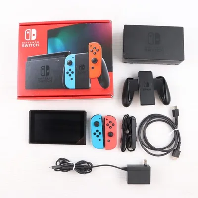 『中古即納』{Switch} (本体) Nintendo Switch(ニンテンドースイッチ) Joy-Con(L) ネオンブルー/R ネオンレッド 任天堂(HAD-S-KABAH)(20190830)