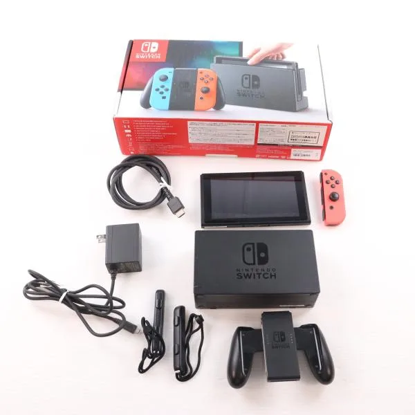 "Used Instant Delivery" {Switch} (Base) Nintendo Switch Joy-Con (L) Neon Blue/R Neon Red Nintendo (HAC-S-KABAA) (20170303)