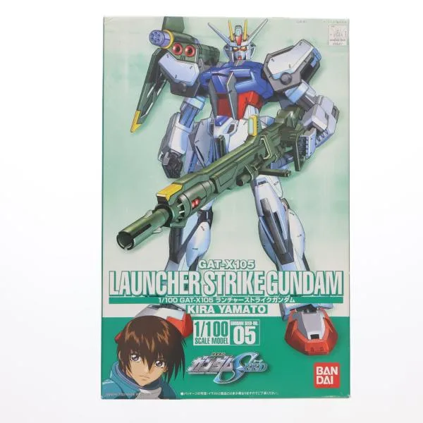 『中古即納』{PTM} 1/100 GAT-X105 ランチャーストライクガンダム 機動戦士ガンダムSEED(シード) シリーズNO.5 プラモデル バンダイ(20030320)