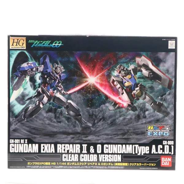 『中古即納』{PTM} ガンプラEXPO限定 HG 1/144 ガンダムエクシア リペア2&Oガンダム(実戦配備型) クリアカラーバージョン プラモデル バンダイ(20100831)