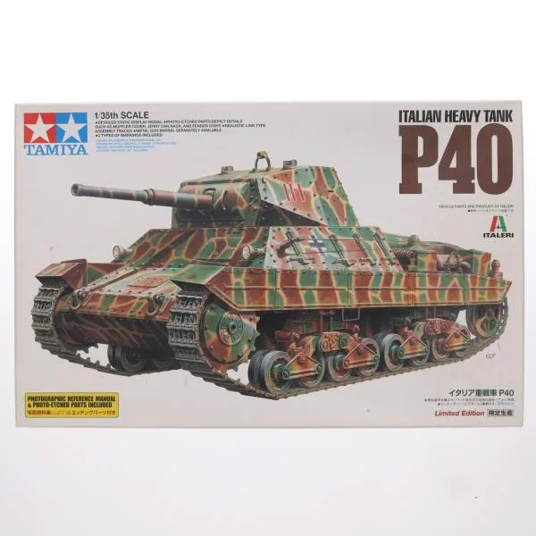 『中古即納』{PTM} 写真資料集&エッチングパーツ付属 1/35 イタリア重戦車 P40 ディスプレイモデル 限定生産 プラモデル(89792) タミヤ(20091231)