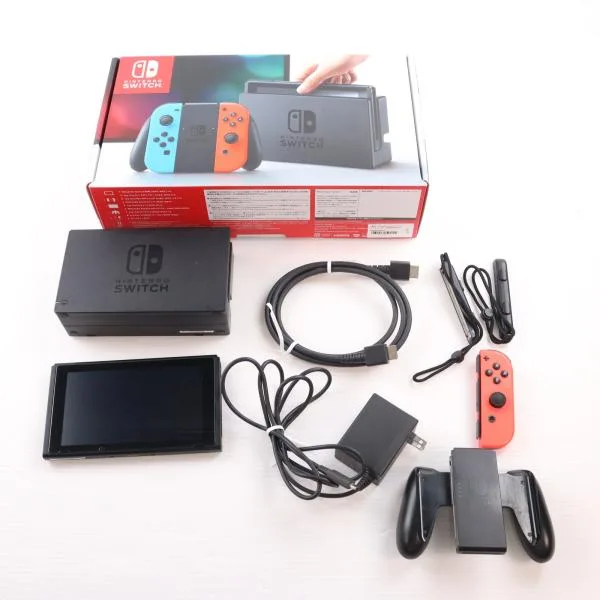 เครื่องเกม Nintendo Switch มือสอง Joy-Con สีน้ำเงินนีออน/แดงนีออน (HAC-S-KABAA)