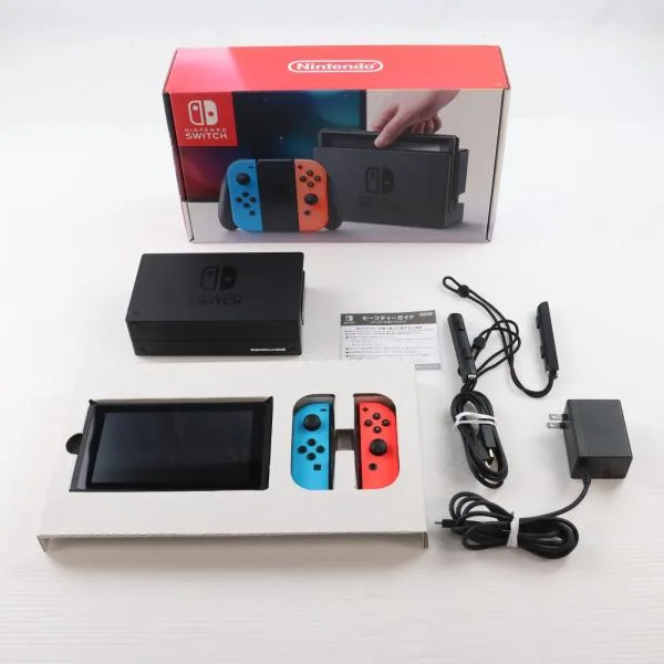 "Used Instant Delivery" {Switch} (Base) Nintendo Switch Joy-Con (L) Neon Blue/R Neon Red Nintendo (HAC-S-KABAA) (20170303)