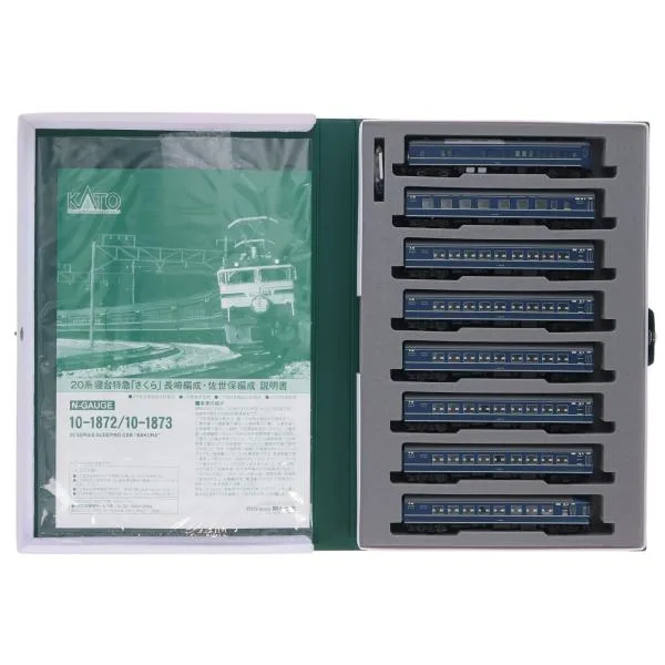 『中古即納』{RWM} 10-1873 20系寝台特急「さくら」佐世保編成 8両セット(動力無し) Nゲージ 鉄道模型 KATO(カトー)(20240525)