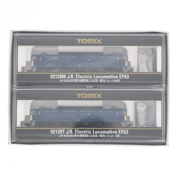 『中古即納』{RWM} 92128 JR EF63形電気機関車(3次形・青色)セット(2両)(動力付き) Nゲージ 鉄道模型 TOMIX(トミックス)(20020227)