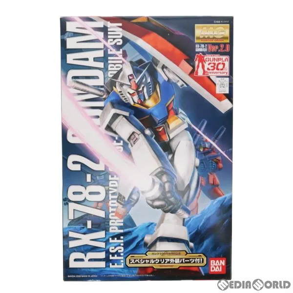 『中古即納』{PTM} MG 1/100 RX-78-2ガンダム Ver2.0 スペシャルクリア外装パーツ付 ガンプラ30周年企画 機動戦士ガンダム プラモデル バンダイ(19991231)