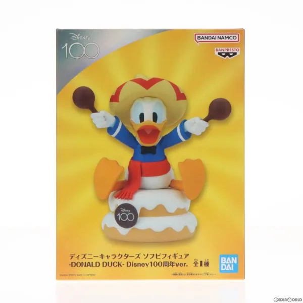 『中古即納』{FIG} ドナルドダック ディズニーキャラクターズ ソフビフィギュア -DONALD DUCK- Disney100周年ver. プライズ(2660501) バンプレスト(20230930)