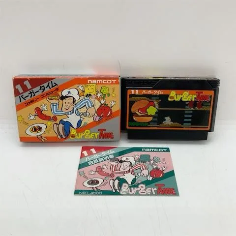 バーガータイム/ファミコン(FC)/中古/箱・説明書あり