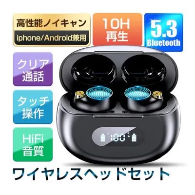 ワイヤレスイヤホン Bluetooth6.1 イヤホン カナル型 ブルートゥース ENCマイク HiFi高音質 ハイレゾ iPhone16対応 Type-C充電対応【PL保険加入済み製品・安心】