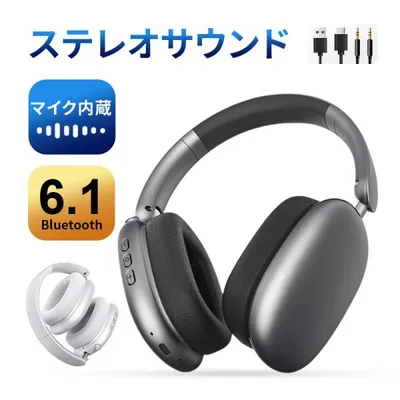 ワイヤレスヘッドホン イヤホン Bluetooth6.1 ヘッドセット ANCノイズキャンセリング 超低遅延 ENCノイズ低減 高音質 有線無線両用【PL保険加入済み製品・安心】