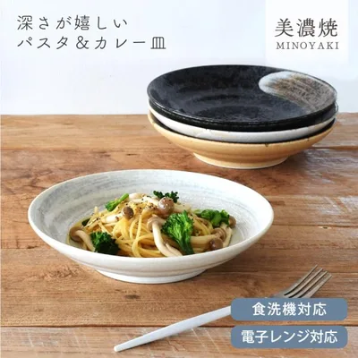 食器 和食器 おしゃれ 皿 カレー皿 深さが嬉しいパスタ&カレー皿 23.0cm パスタ皿 モダン 美濃焼 深皿 大皿