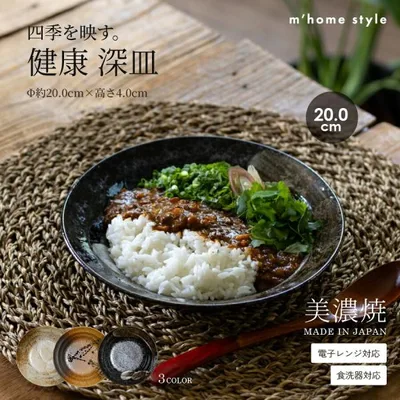 取り皿 健康 深皿/食器 和食器 おしゃれ 皿 中皿 モダン 美濃焼 プレート おかず皿 主菜皿 メイン皿 深さが嬉しいおかず皿 電子レンジ対応 食洗機対応
