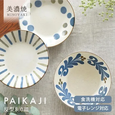 食器 和食器 おしゃれ 皿 パスタ皿 ぱいかじ反型8.0皿 大皿 美濃焼 かりゆし プレート 丸皿