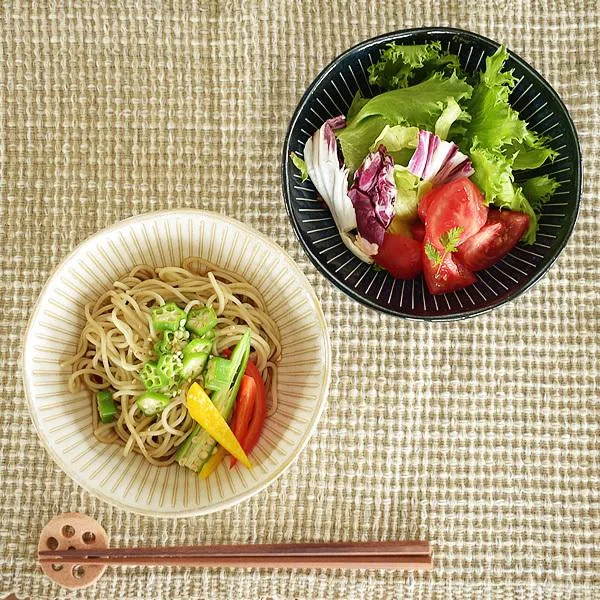 食器 和食器 おしゃれ 中鉢 軽量撥水十草5.0浅鉢 煮物鉢 サラダボウル モダン 美濃焼 中鉢 平鉢