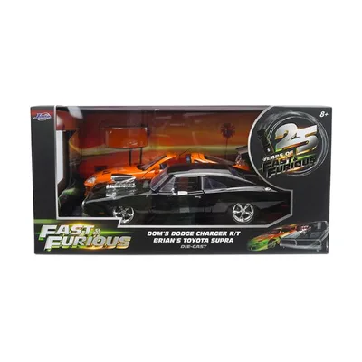 ワイルドスピード 25周年 Dom Dodge Charger R/T & Brian Toyota Supra ツインパック 1/24 Jada ジャダ ミニカー ブライアン スープラ ドム チャージャー