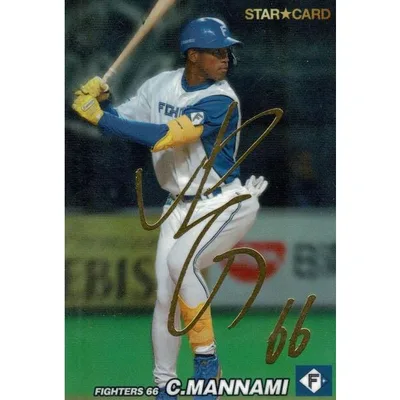 美品)S-47 北海道日本ハムファイターズ 万波中正 スターカード 金箔サイン / プロ野球チップスカード 2022 第2弾 中古 トレカ