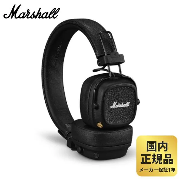 マーシャル ヘッドフォン Major5 ブラック Marshall ヘッドホン メジャー5 Bluetooth LE Audio 対応 100時間連続再生