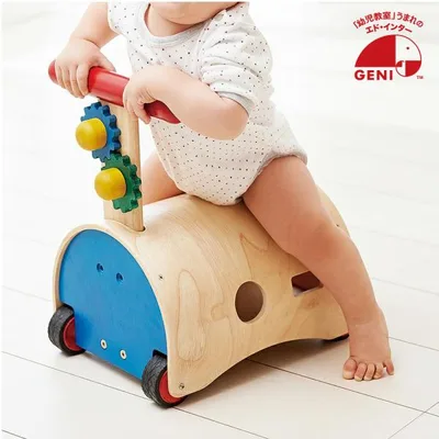 のっておして!すくすくウォーカー エド・インター 2WAY 手押し車 足けり 乗用玩具 木製 知育玩具 型はめ 室内用 ゴムタイヤ 1歳 誕生日 プレゼント 出産祝い