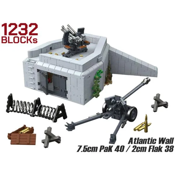 M0034S AFM ドイツ軍 「大西洋の壁」トーチカジオラマブロックセット 1232Blocks