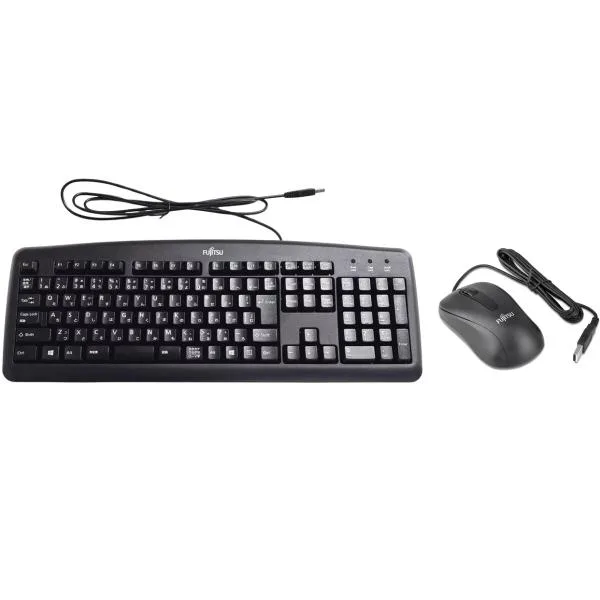 富士通純正 USBキーボードとUSB光学式マウスセット KU-0325 OADG 109Aキー 有線 スタンド 黒 英語/日本語配列 Keyboard 純正FUJITSU USB光学式マウス M520