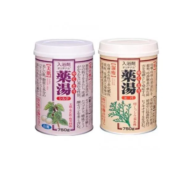 入浴剤 オリヂナル薬湯 シルク 缶入 750g (&ヒバ 缶入 750g) (1個)