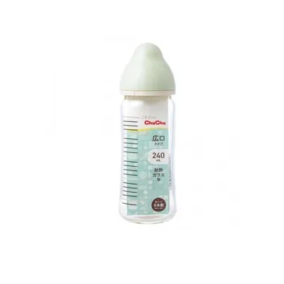 2980円以上で注文可能 ChuChu チュチュ マルチフィット広口タイプ哺乳びん (耐熱ガラス製) 240mL (1個)