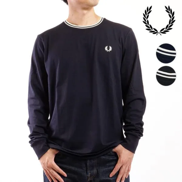 フレッドペリー FRED PERRY ロングスリーブ ツインティップドTシャツ M9602 LS TWIN TIPPED T-SHIRT メンズ トップス カットソー 長袖 当店激オシ 正規取扱店