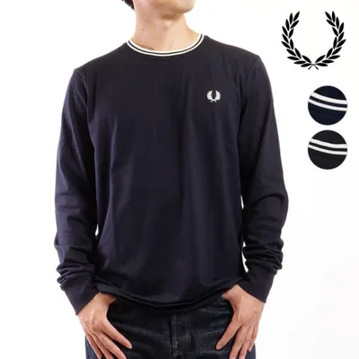 フレッドペリー FRED PERRY ロングスリーブ ツインティップドTシャツ M9602 LS TWIN TIPPED T-SHIRT メンズ トップス カットソー 長袖 当店激オシ 正規取扱店