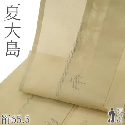 夏物 夏大島 着物 単衣 本場大島紬 リサイクル 正絹 榛色 変わり縞 絣柄 中古 仕立て上がり 身丈160 裄丈65.5 Mサイズ みやがわ sb18289